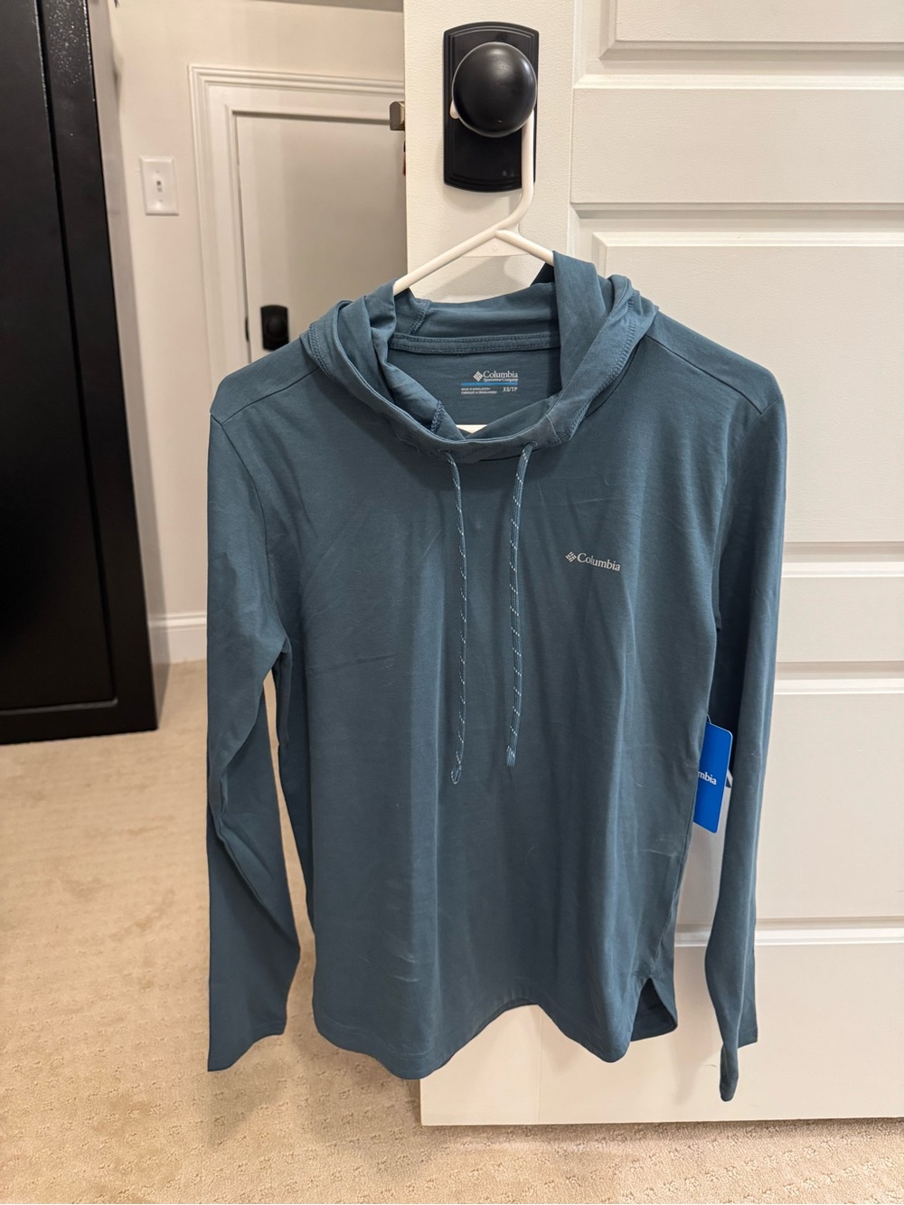 Columbia Teal Blue Women's Lightweight Hooded Pullover-(Regular Fit) Size XS